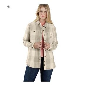 NWT Carhartt Loose Fit Twill Shirt Jacket Top Women XL Full  Button Up $69